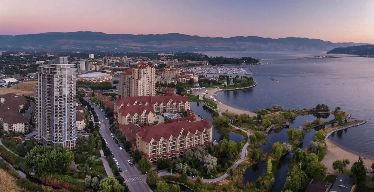 Kelowna city aerial view