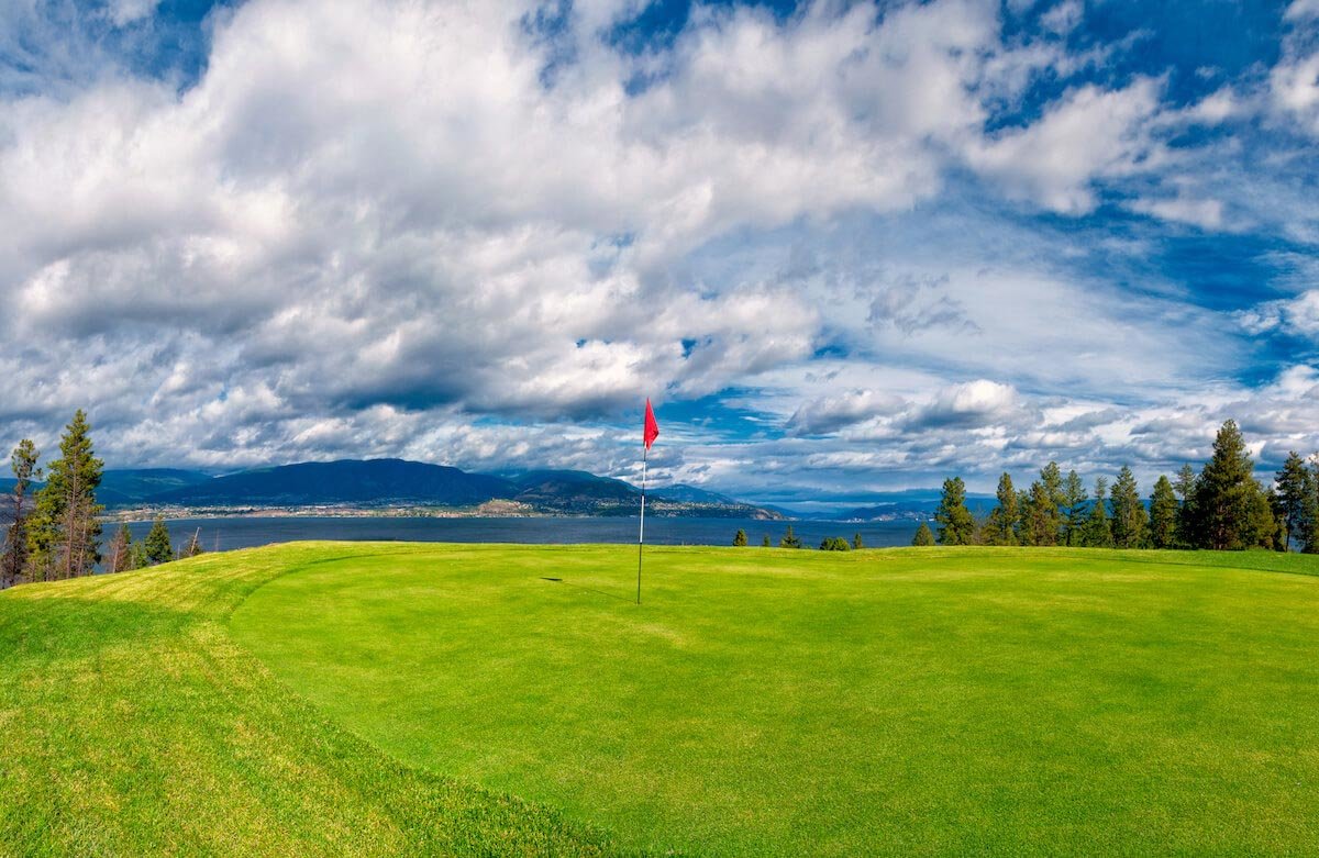 A Golf Course Overlooking Okanagan Lake Near Kelowna BC